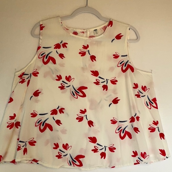 Old Navy Floral Sleeveless Top - Red and White - Picture 1 of 3